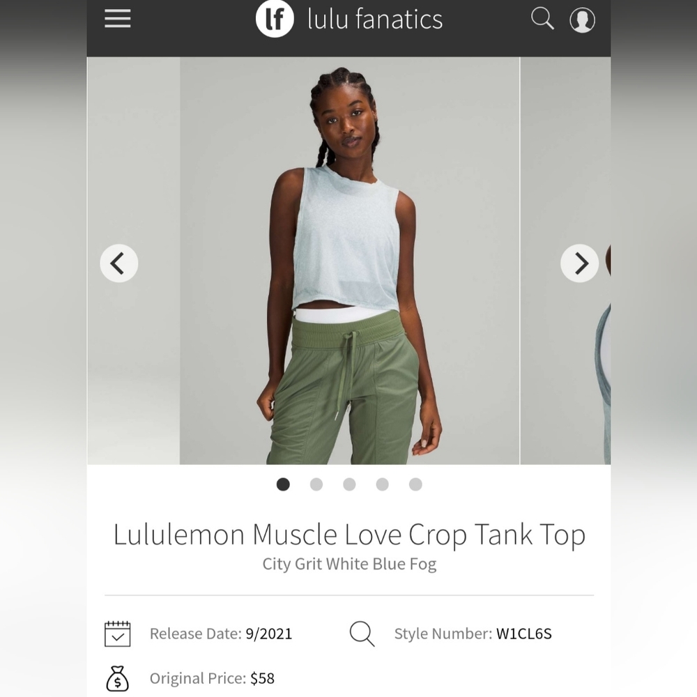 Lululemon Muscle Love Crop Tank